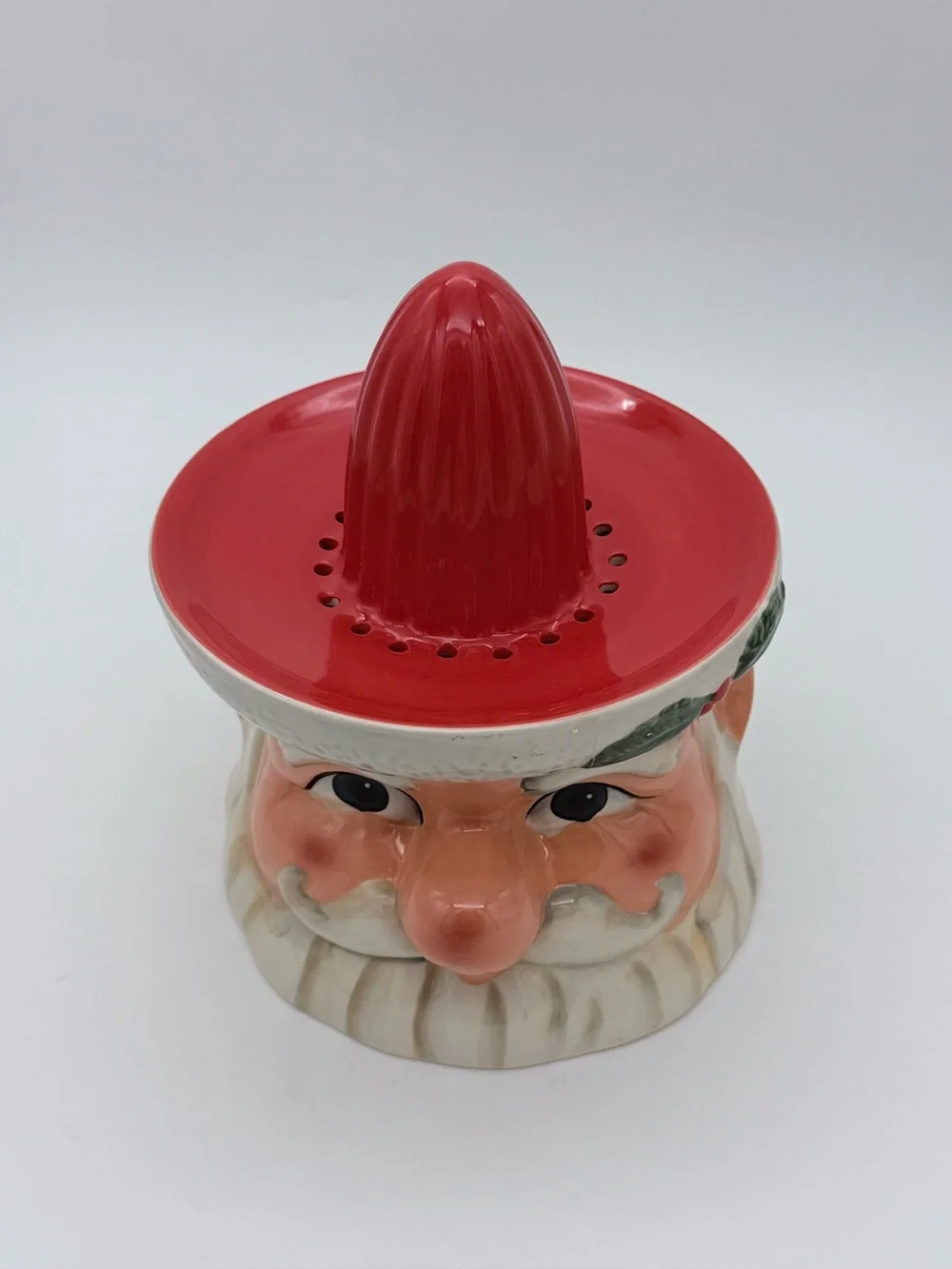 Vintage Cracker Barrel 2pc Santa Claus Juicer Reamer & Jug 8”